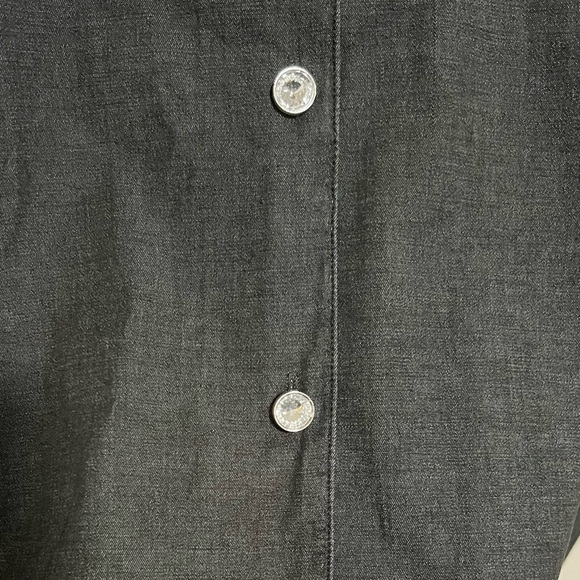 Quacker Factory Black Halloween Button Down Top 3X Stars Moons Witch Hats NWT - Picture 5 of 9